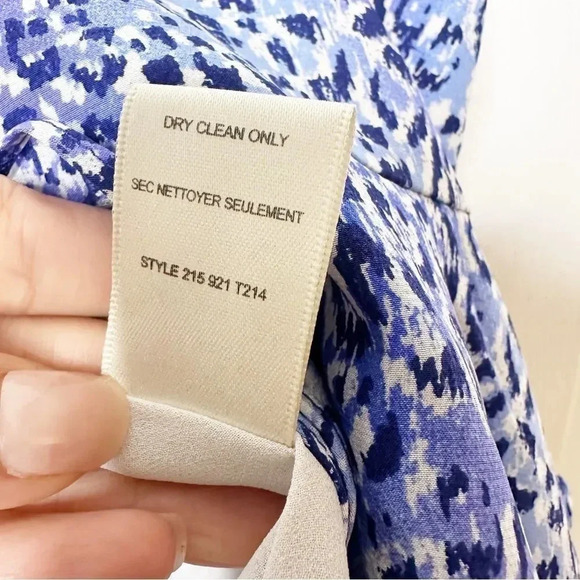 REBECCA TAYLOR Blue Crush‎ Leopard Fever Ruffle Hem 100% Silk Top Size 0 - Picture 6 of 8